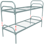 Кровать металлическая двухъярусная модульная "Стандарт + 2", 80х190 см, сетка 100х50, 2 перемычки