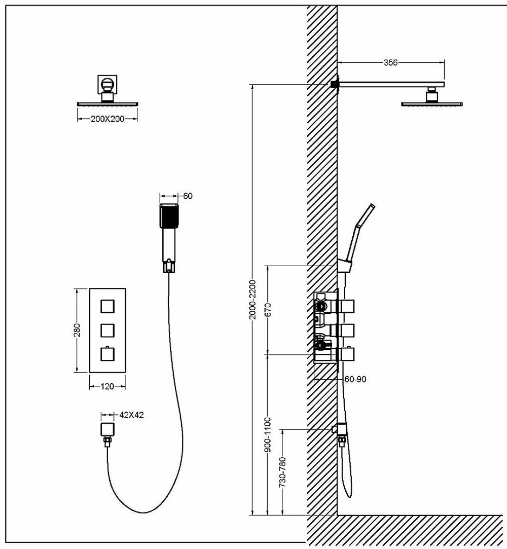 Душевая система Timo Tetra-thermo SX-0179/00SM хром