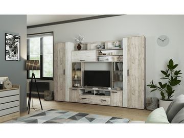 Гостиная модульная ОСКАР-18-8 дуб крафт серый / дуб крафт белый