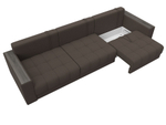 Диван прямой с декором Лига-049 НПБ Лонг, Амур 05 РОГОЖКА коричневый