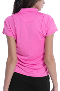 Женская теннисная футболка Lucky in Love Prep It Up Ruche Me Along Short Sleeve - Pink