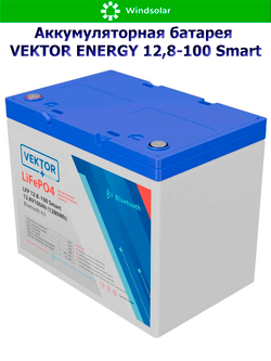 Аккумуляторная батарея VEKTOR ENERGY LFP 12,8-100 Smart (100Ah / 12,8V / 1280Wh / BMS / BT 4.0 / LiFePO4)