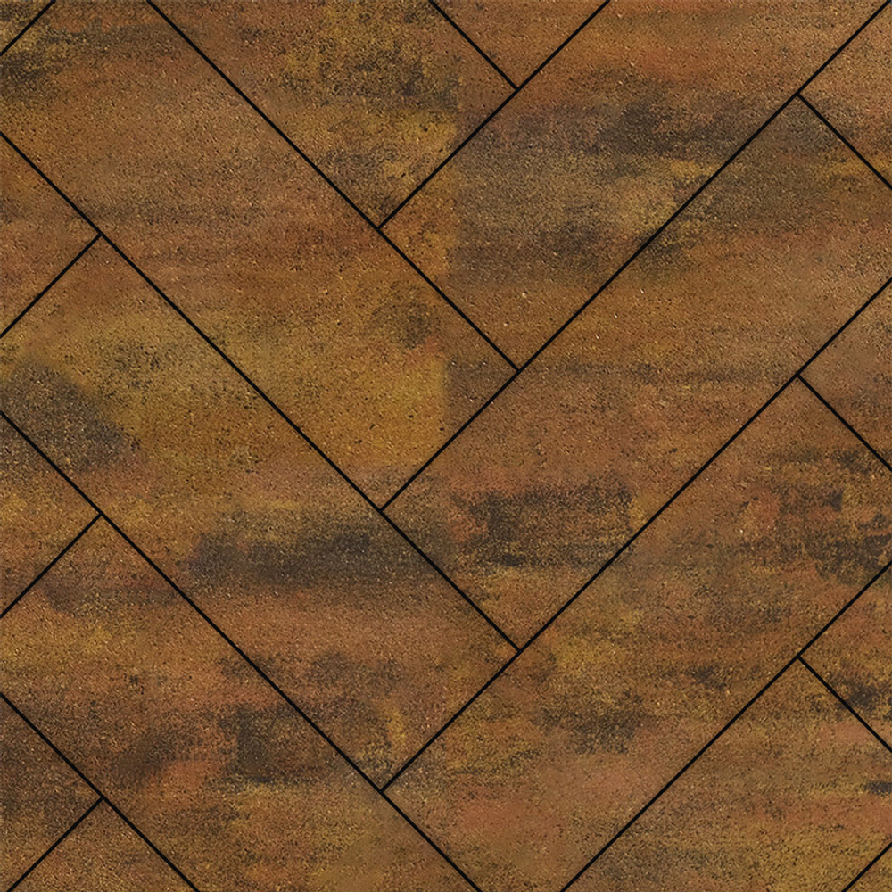 Тротуарная плитка ПРЯМОУГОЛЬНИК 600х200 мм - Листопад гладкий Саванна