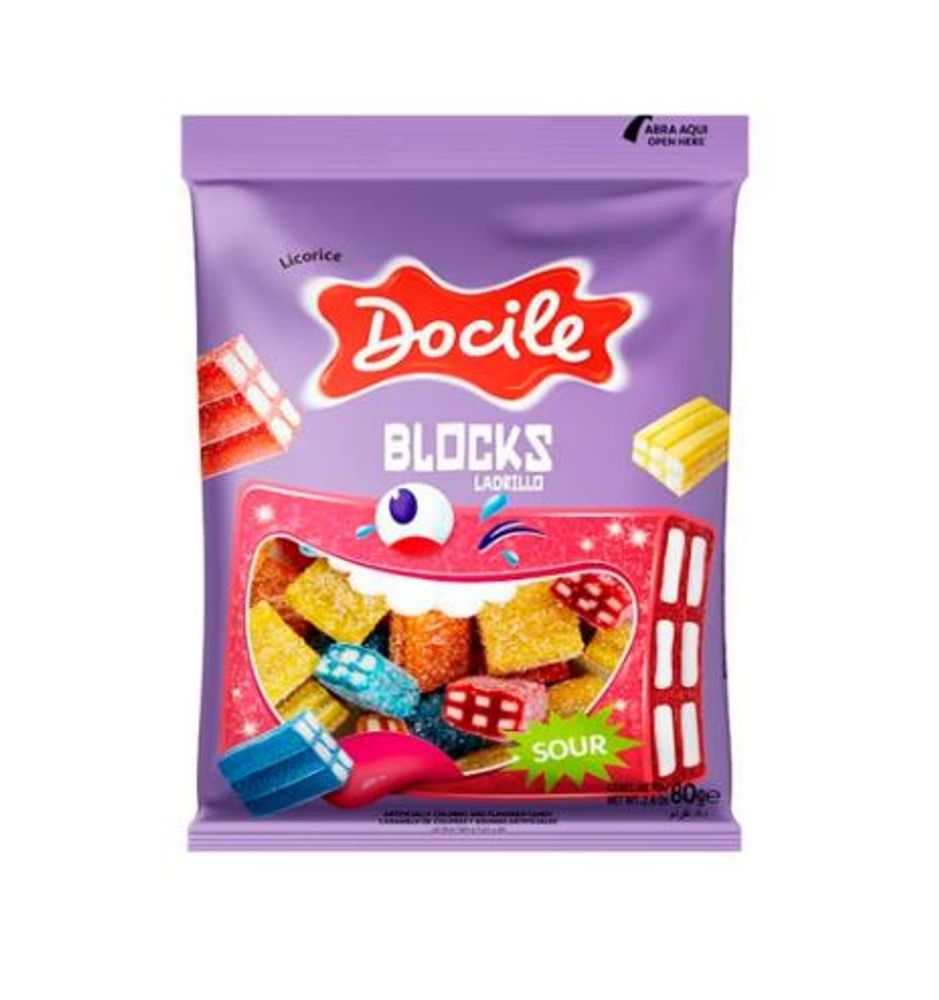 Жев.мармелад DOCILE Assorted Sour Bricks 80гр