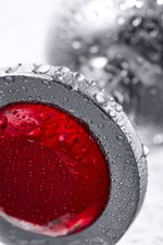 Анальная втулка с кристаллом Large красный 9 см