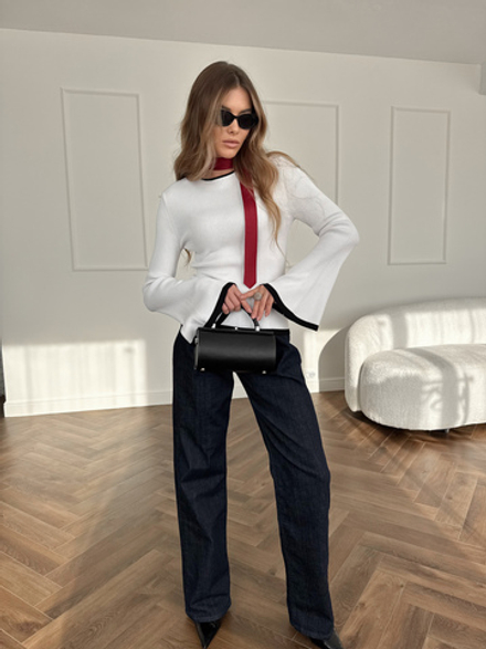 Джинсы-тубы с защипами