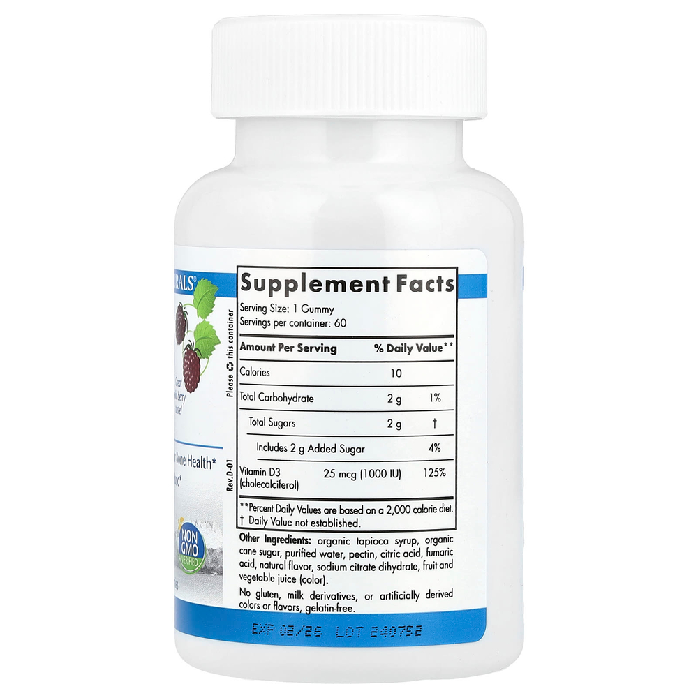 Nordic Naturals, Витамин D3, вкус лесных ягод, 1000 МЕ, 60 жевательных таблеток