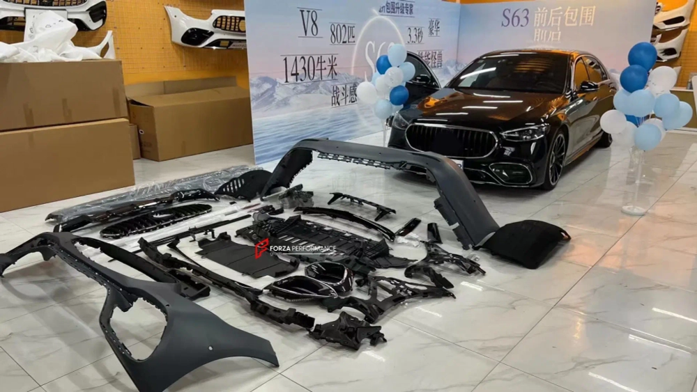 Обвес переделка для MERCEDES BENZ S-CLASS W223 АПГРЕЙД ДО S63 AMG E PERFORMANCE АМГ Мерседес Бенц S класс