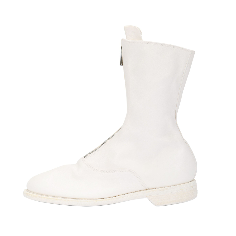 GUIDI 310 Leather Zip Closure Knee high Boots Women"s White