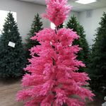 Заснеженная розовая елка «Фэнтези» (Литая хвоя) 150 см / 1,5 м
