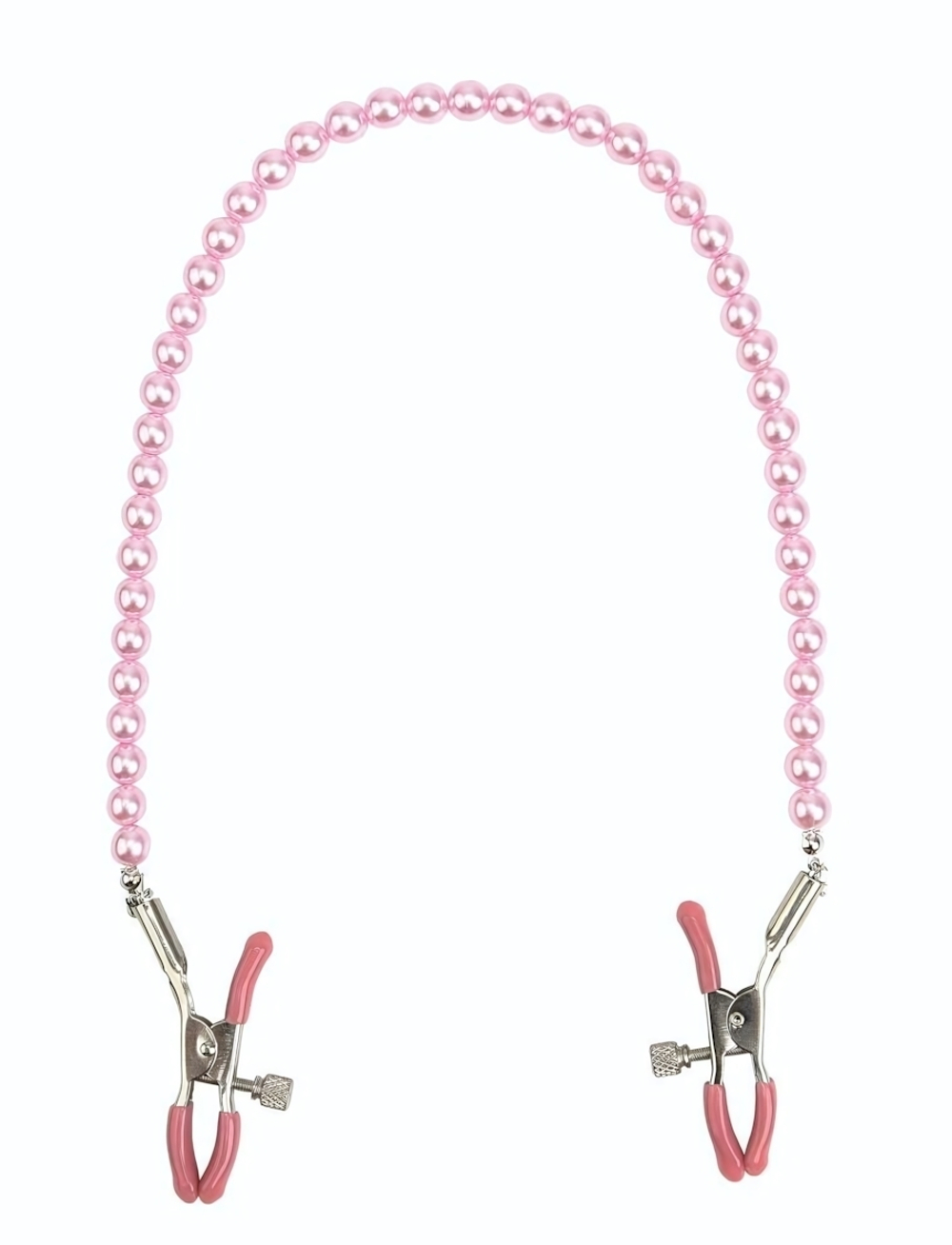 Зажимы на соски с розовыми бусами (Цвет: розовый)