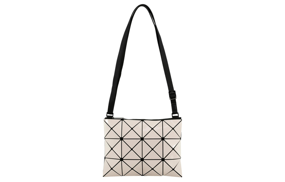 ISSEY MIYAKE Synthetic Leather Shoulder Bag, Crossbody Bag Unisex Beige