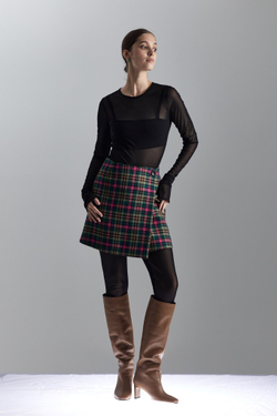 Юбка трапеция на запах шерсть