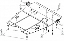 Защита картера двигателя, КПП, Масляного фильтра. 2 мм, Сталь. для Suzuki Swift 2010-2017, Motodor.02417
