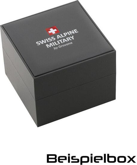 С браслетом Мужские наручные часы с серебряным браслетом Swiss Alpine Military 7011.1135 mens 40mm 10ATM