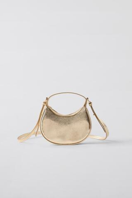 ZARA МИНИ-СУМКА С РЕМНЕМ ЧЕРЕЗ ПЛЕЧО, ЗОЛОТИСТЫЙ
