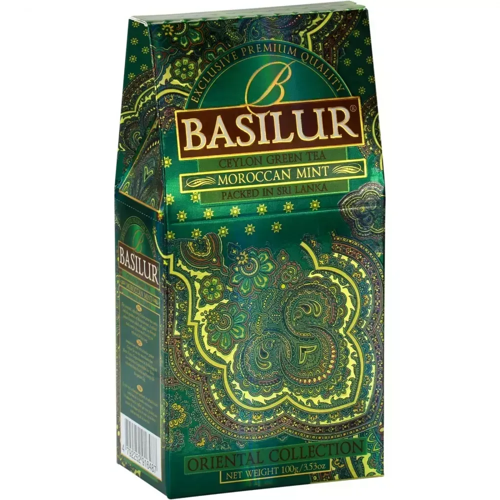 Basilur зеленый чай Moroccan Mint, картон, 100 гр