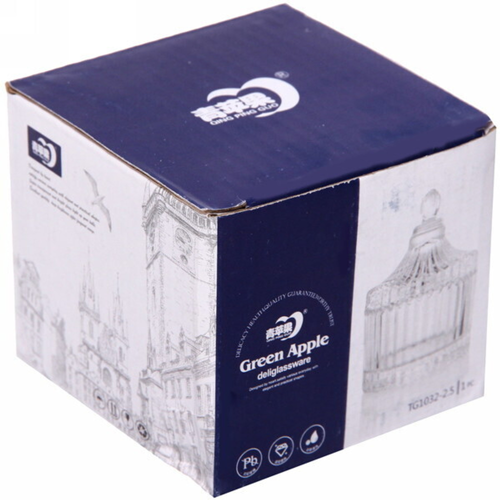 Сахарница стеклянная 100мл «Пирамидка» 6*9см