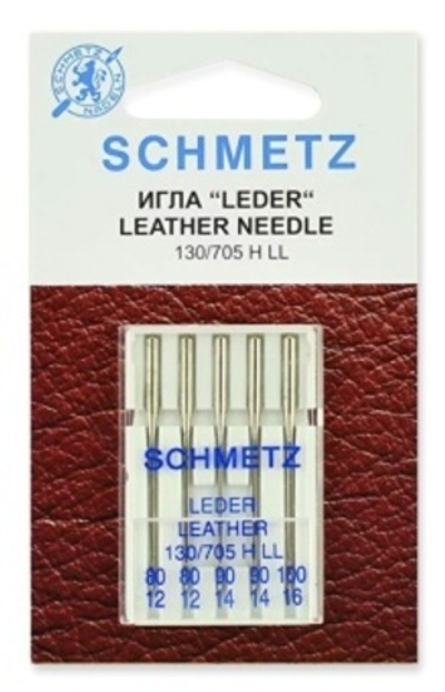 Иглы 17 Schmetz для кожи набор 130/705 H LL № 80(2),90(2),100 5 шт