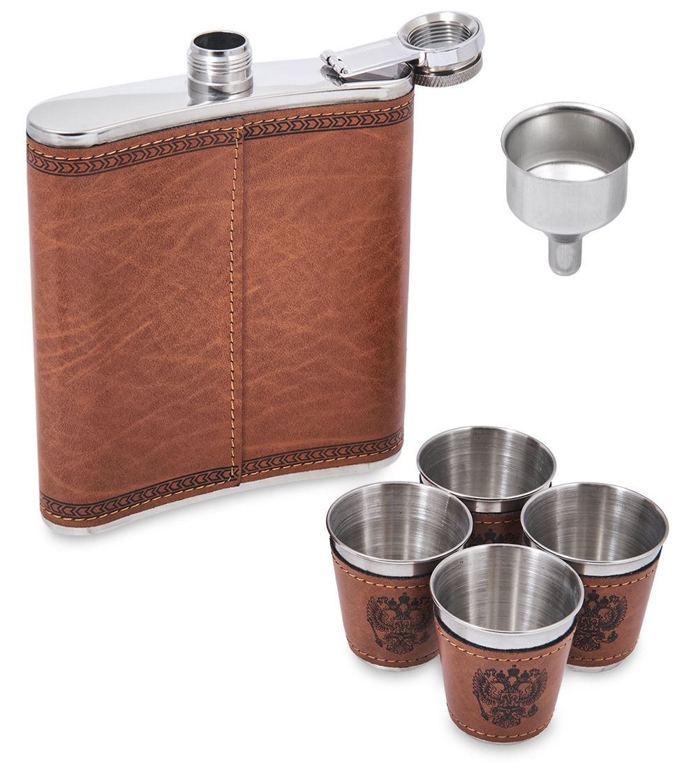 GT-85 Подарочный набор фляжка со стопками «Герб» 500 мл