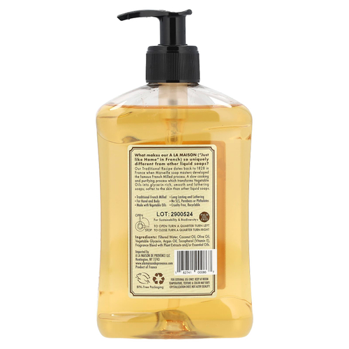A La Maison de Provence, жидкое мыло для рук и тела, жимолость, 500 мл (16,9 жидк. унции)