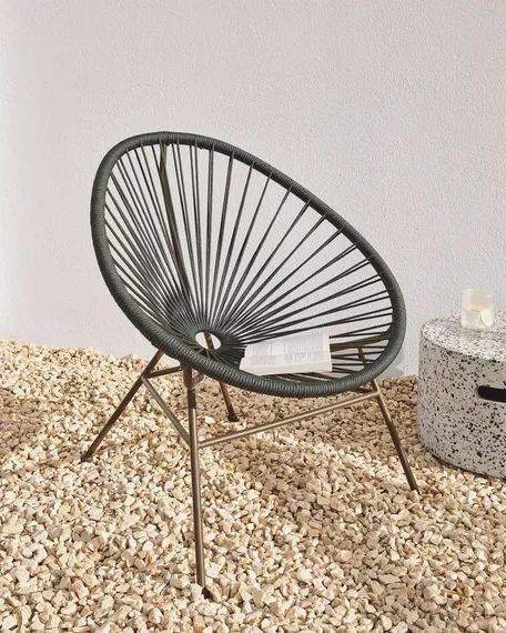 Журнальный столик Jenell, Ø52 см, белый терраццо