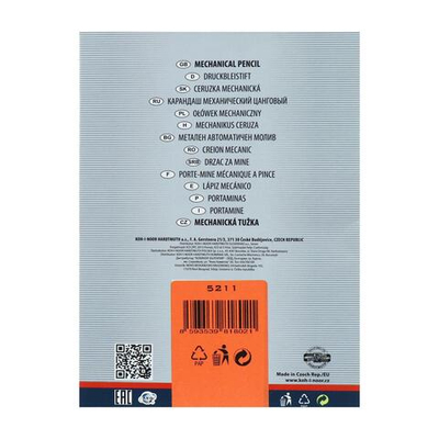 Карандаш цанговый 2.0 мм Koh-I-Noor 5211CN Versatil, металл/пластик, с клипом