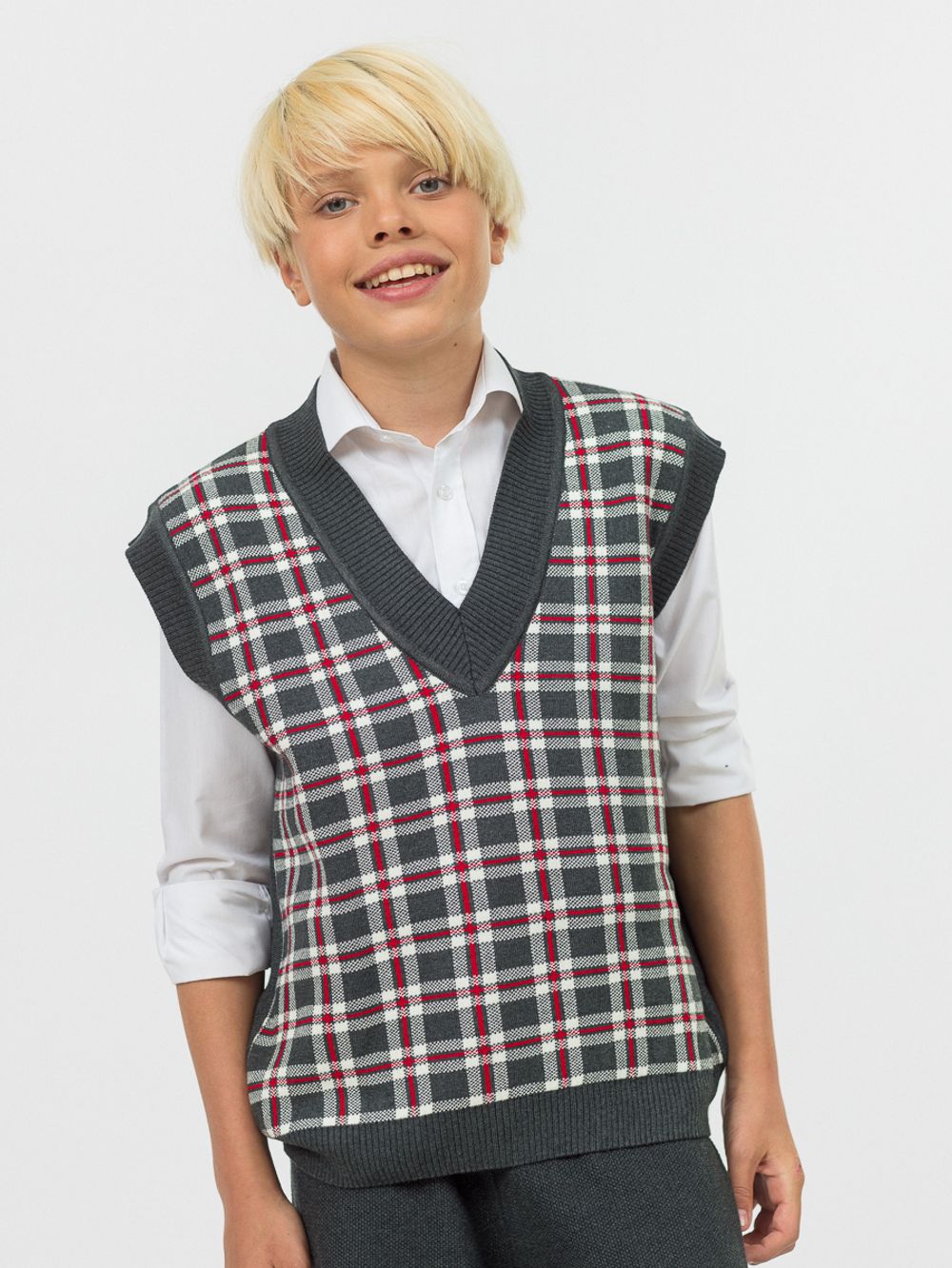 Жилетка для мальчика в школу AT1081 серый