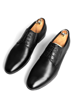 Туфли мужские черного цвета на шнурках для офиса V506чер