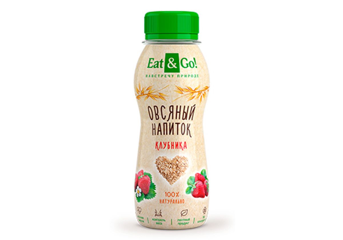 Овсяный напиток Eat&Go! клубника, 200мл