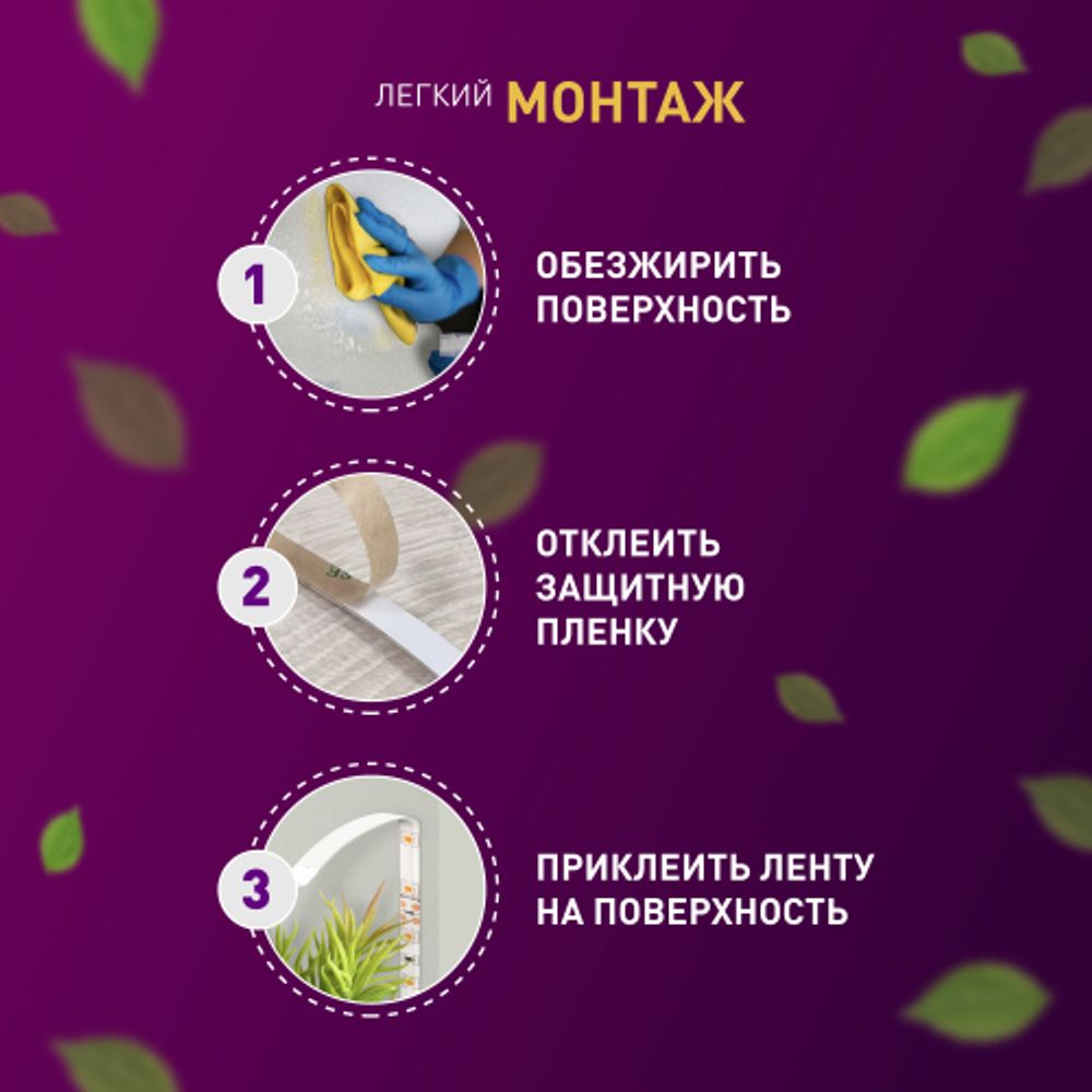 Светодиодная лента для растений ЭРА FITO-Strip Light-RB-2m красно-синего спектра, 2 м, IP65 с адаптером 12V в комплекте