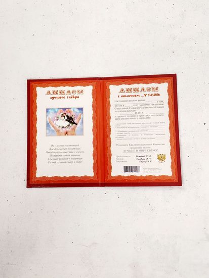 Диплом лучшего свёкра