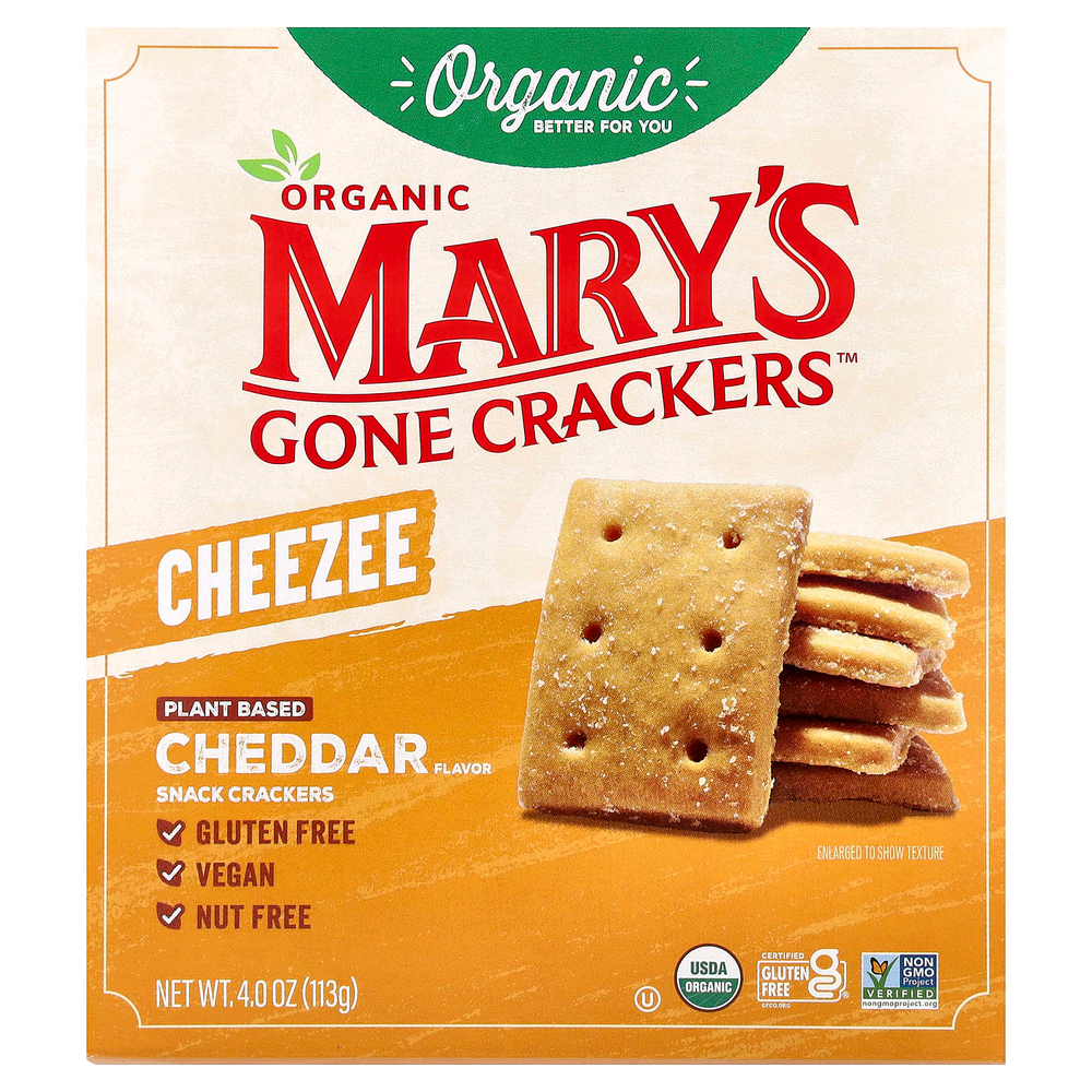 Mary's Gone Crackers, органические крекеры-снеки, со вкусом чеддера, 113 г (4 унции)