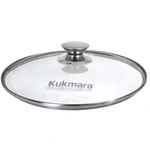 Крышка стеклянная 160мм, с ободом и ручкой из нерж.стали, деколь серая