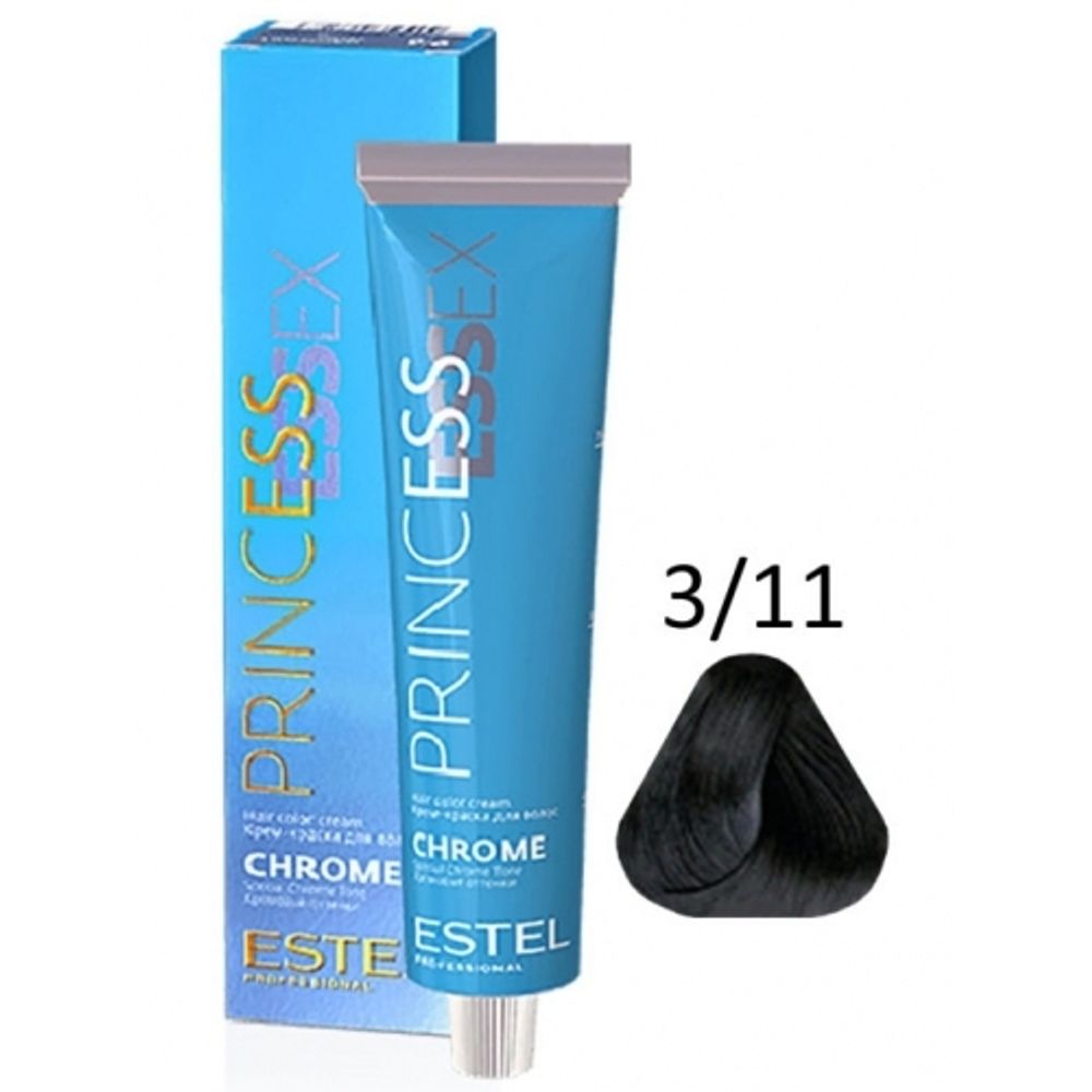 Краска для волос Estel Essex Princess Chrome (Темный шатен пепельный интенсивный) 3/11
