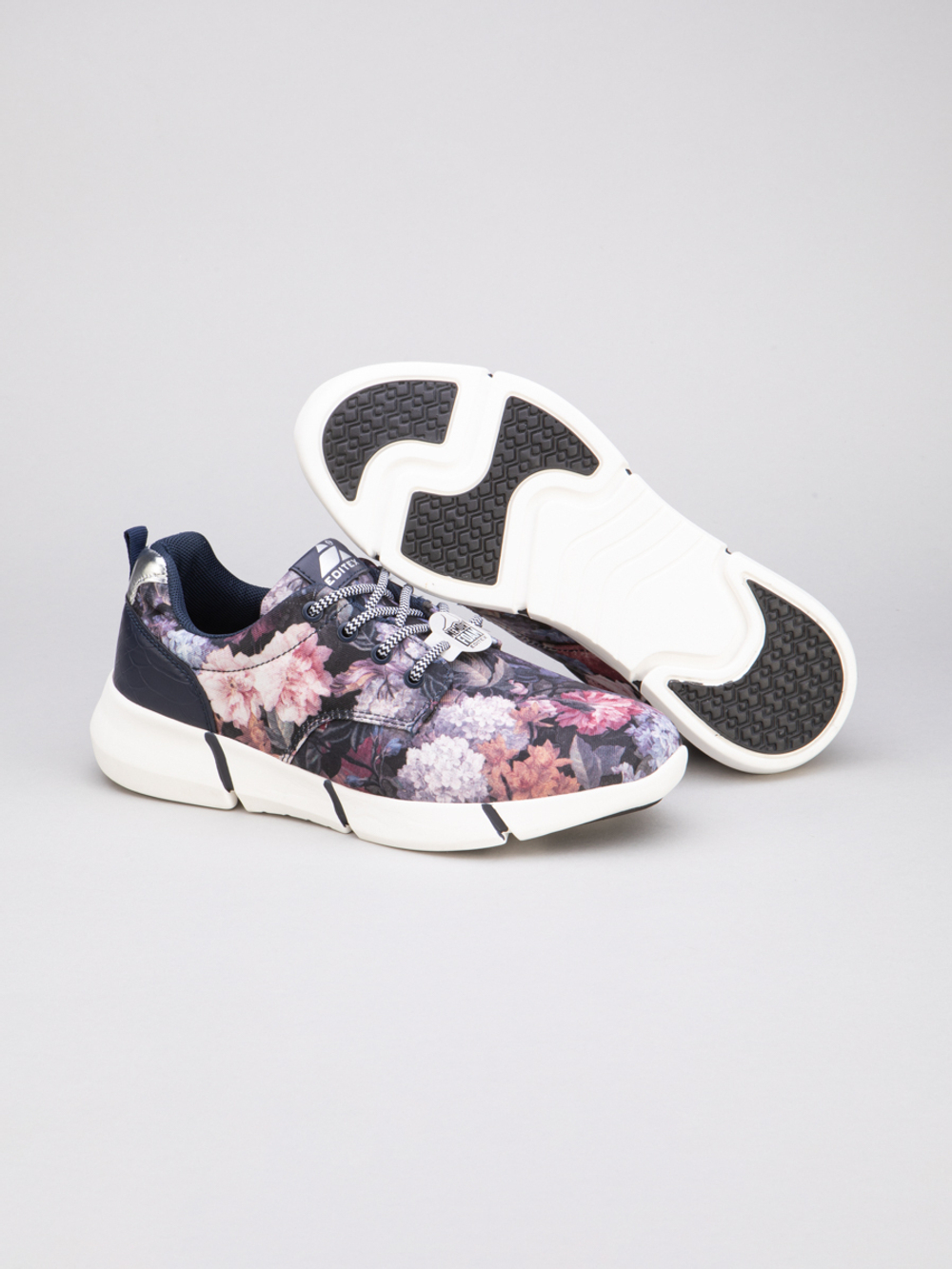 Кроссовки женские Editex с цветочным принтом (текстиль), Синий