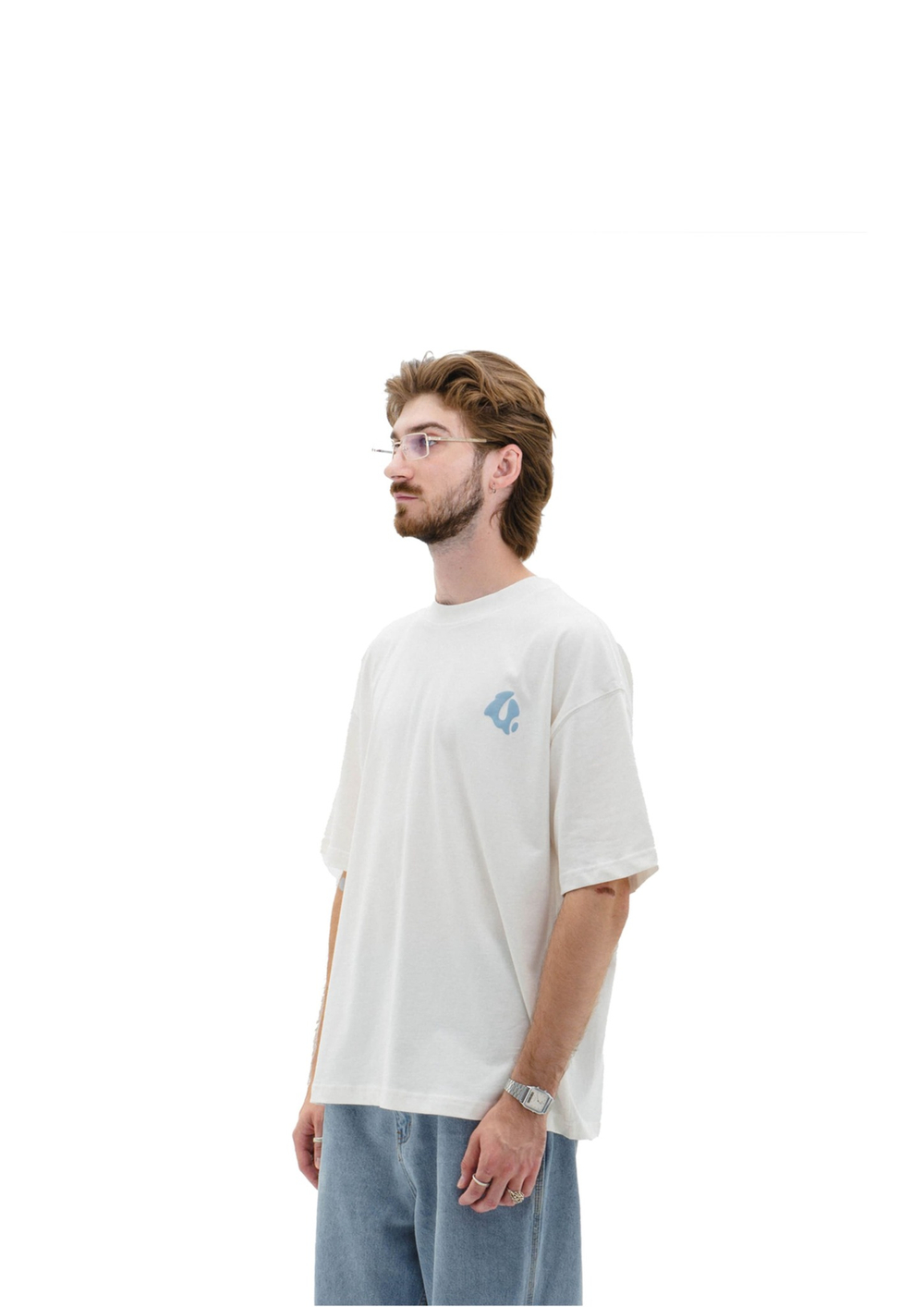 Футболка UNIFORM Heavy Bubble молочный/голубой