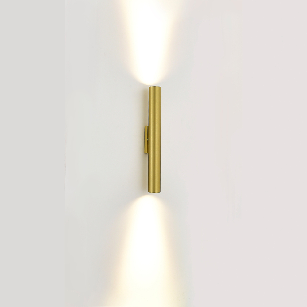 Светильник настенный Compass 2х10W,  D45xH380мм,  2069Lm,  3000К,  матовая латунь