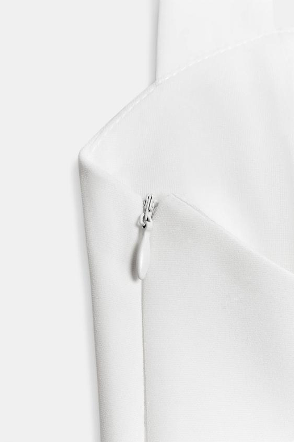 ZARA ТОП С ГОРЛОВИНОЙ ХАЛТЕР СО СКЛАДКАМИ, БЕЛЫЙ