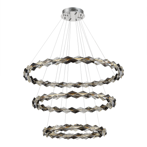 Светильник светодиодный, хром, прозрачный / дымчатый, DIAMANTA, LED,100W