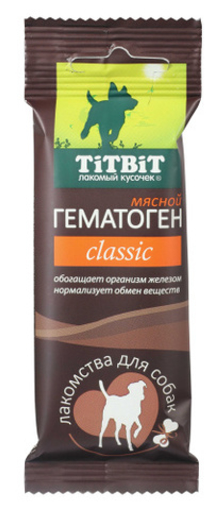 Лакомство для собак Гематоген мясной 35г, Titbit Classic