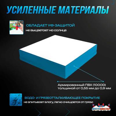 Надувная подушка «AirPit» для приземлений и отработки трюков, 4×4×1,5 м