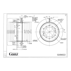 Диск тормозной GANZ задний с покрытием TOYOTA LC Prado J150 Арт.: GIJ06022
