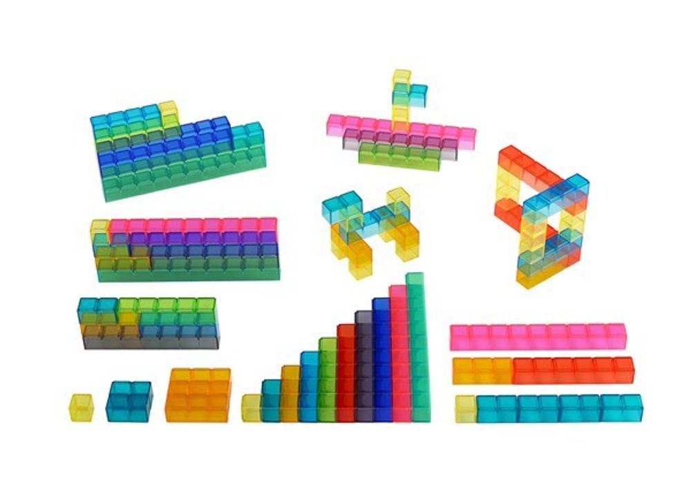 Числовые блоки (74 шт). Набор с буклетом заданий.