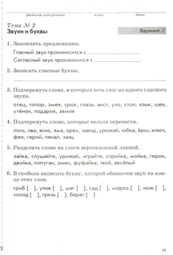 Голубь. Русский язык. Тематический контроль знаний учащихся. Зачетная тетрадь. 2 класс. ФГОС.