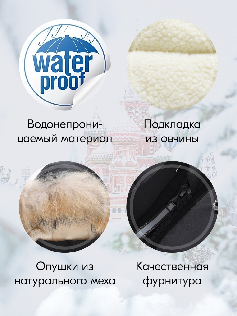 Куртка парка зимняя детская подростковая для мальчика с капюшоном и мехом черного цвета 9441Ch