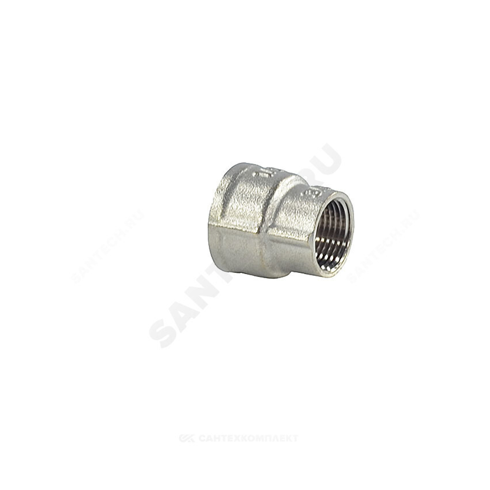 Муфта латунь никель переходная Ду 40х20 (1 1/2"х3/4") ВР/ВР SantechSystems