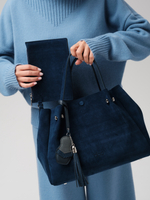 Замшевая сумка с матрешкой Vasilisa DBR 31210 синяя глубина