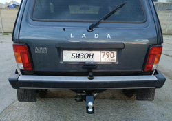 Фаркоп Бизон на Lada Niva Legend 2021- без подрезки бампера, FA 0460-E (паспорт и сертификат в комплекте)(без электрики)