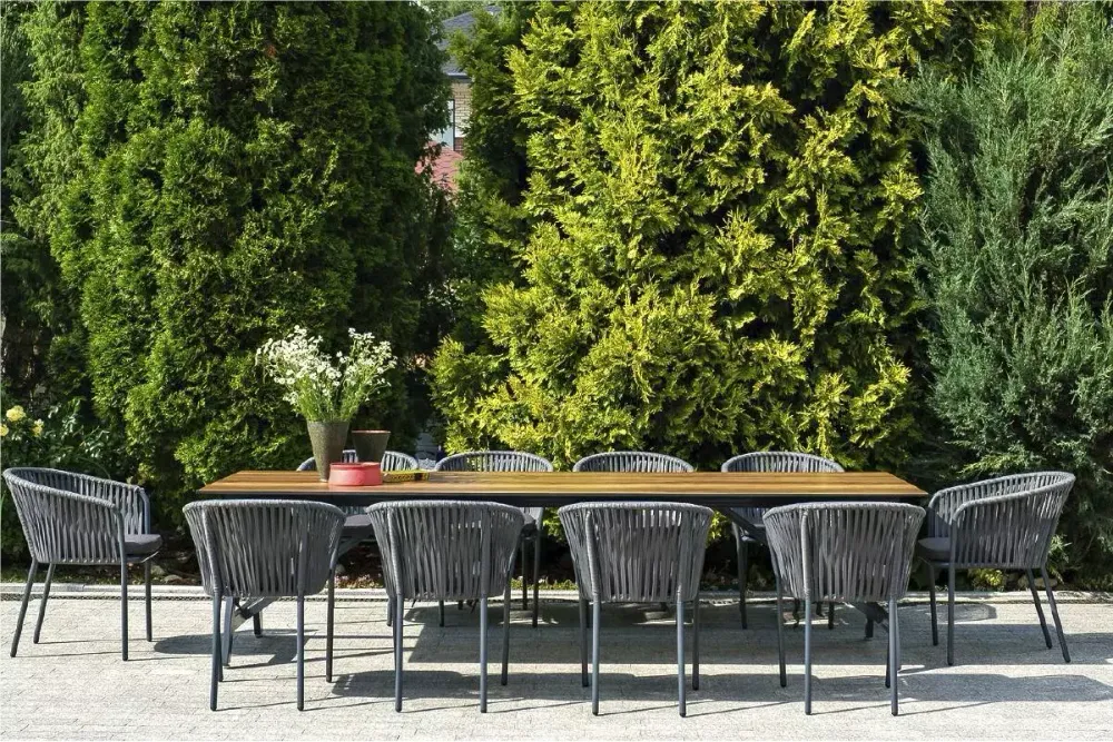 "Санта-Фе" обеденная группа на 10 персон, стол HPL, плоский роуп